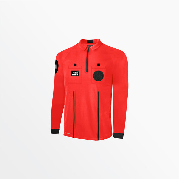 capelli MEN'S OFFICIAL REFEREE 1/4 ZIP LONG SLEEVE JERSEY Referee Red