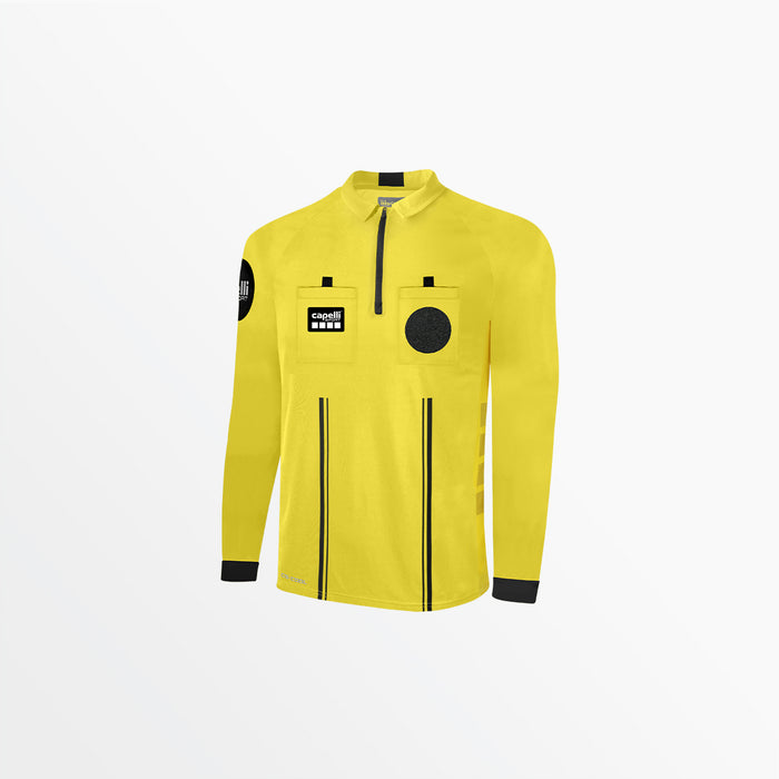 capelli MEN'S OFFICIAL REFEREE 1/4 ZIP LONG SLEEVE JERSEY Referee Yellow