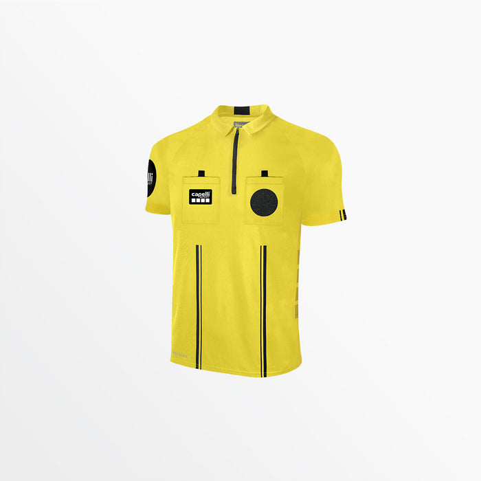 capelli MEN'S OFFICIAL REFEREE 1/4 ZIP SHORT SLEEVE JERSEY Referee Yellow