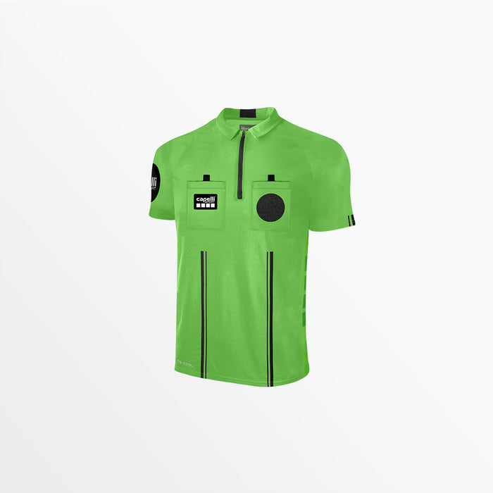 capelli MEN'S OFFICIAL REFEREE 1/4 ZIP SHORT SLEEVE JERSEY Referee Green