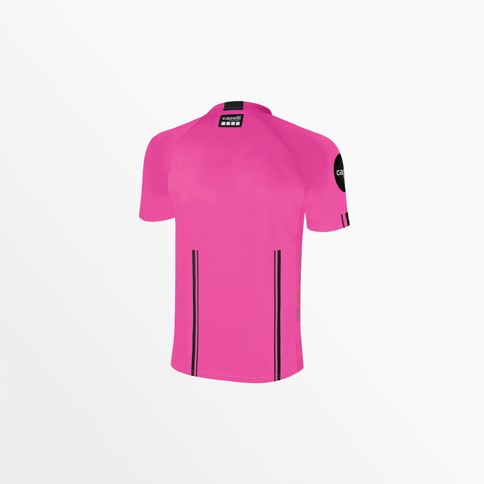 Capelli MEN'S OFFICIAL REFEREE 1/4 ZIP SHORT SLEEVE JERSEY Referee Pink