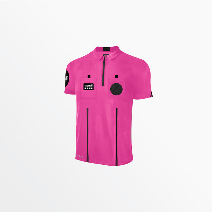 capelli MEN'S OFFICIAL REFEREE 1/4 ZIP SHORT SLEEVE JERSEY Referee Pink