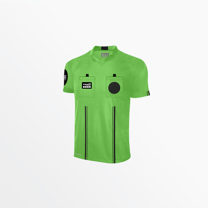 capelli MEN'S OFFICIAL REFEREE V-NECK SHORT SLEEVE JERSEY Referee Green