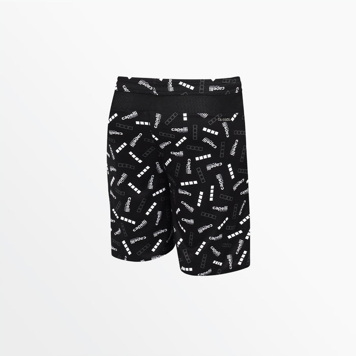 Capelli MEN'S SIGNATURE PRINT TRAINING SHORTS Black