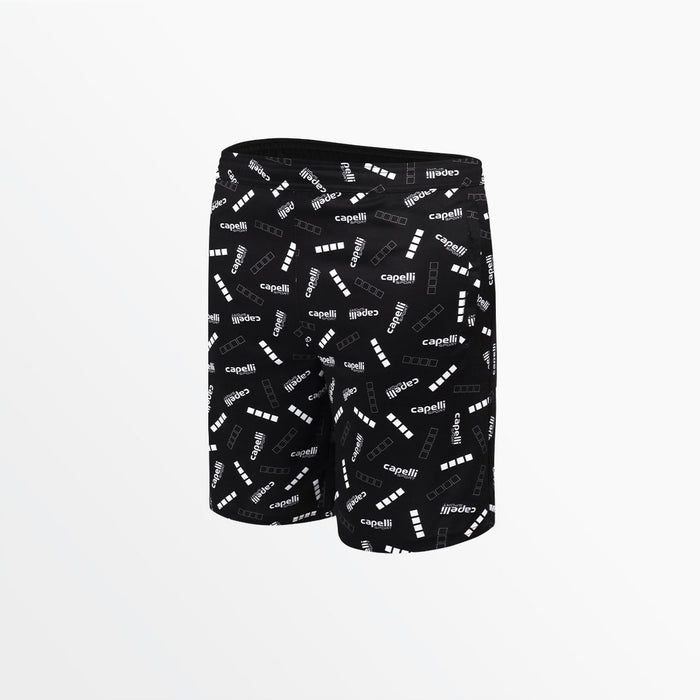 capelli MEN'S SIGNATURE PRINT TRAINING SHORTS Black