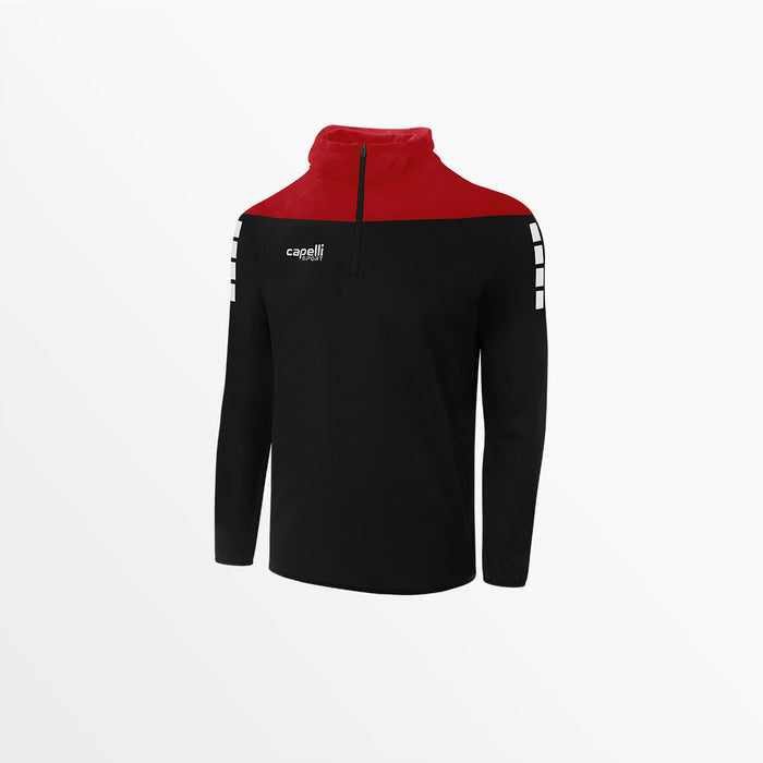 capelli MEN'S TRIBECA 1/4 ZIP THERMA FLEECE HOODIE Black Red