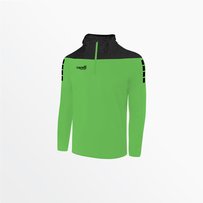capelli MEN'S TRIBECA 1/4 ZIP THERMA FLEECE HOODIE Power Green Black