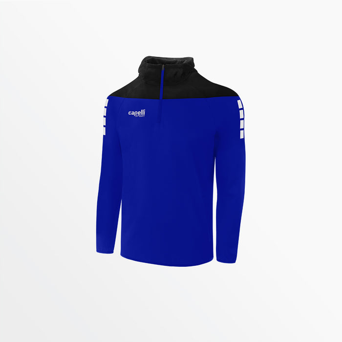 capelli MEN'S TRIBECA 1/4 ZIP THERMA FLEECE HOODIE Royal Blue Black