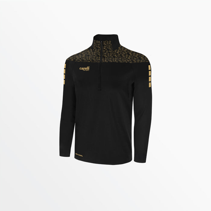 capelli MEN'S TRIBECA 1/4 ZIP TRAINING JACKET Black Bright Gold