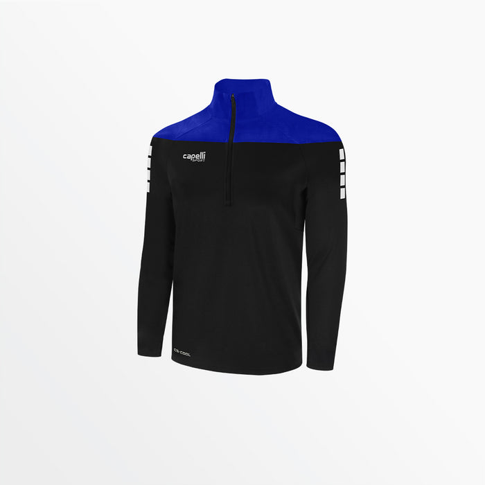 capelli MEN'S TRIBECA 1/4 ZIP TRAINING JACKET Black Royal Blue
