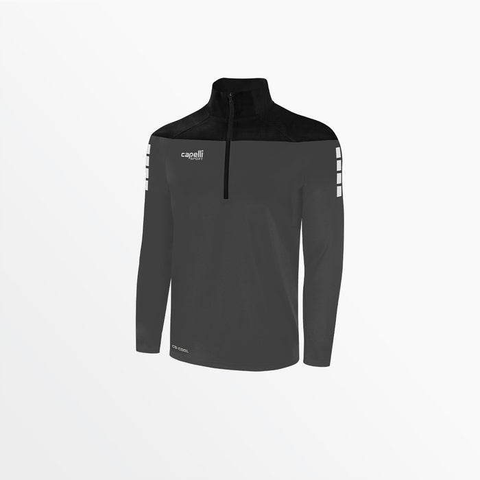 capelli MEN'S TRIBECA 1/4 ZIP TRAINING JACKET Dark Grey Black