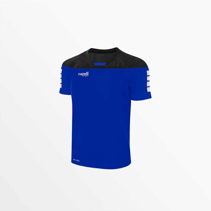 capelli MEN'S TRIBECA SHORT SLEEVE TRAINING TOP Royal Blue Black