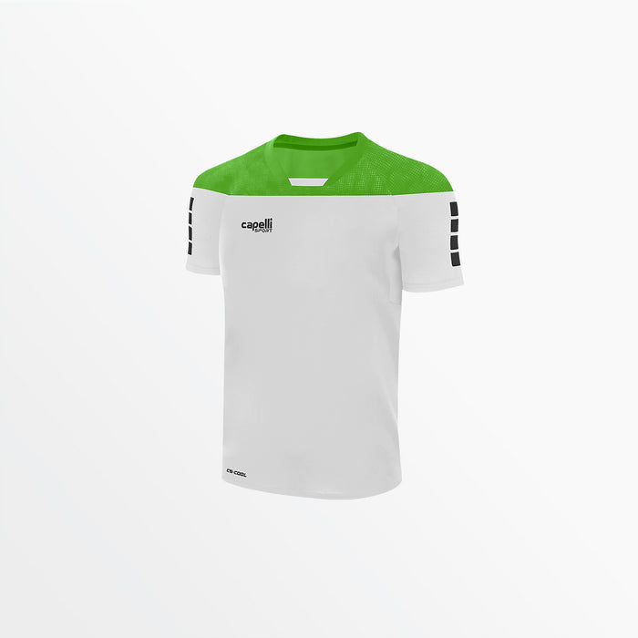 capelli MEN'S TRIBECA SHORT SLEEVE TRAINING TOP White Power Green