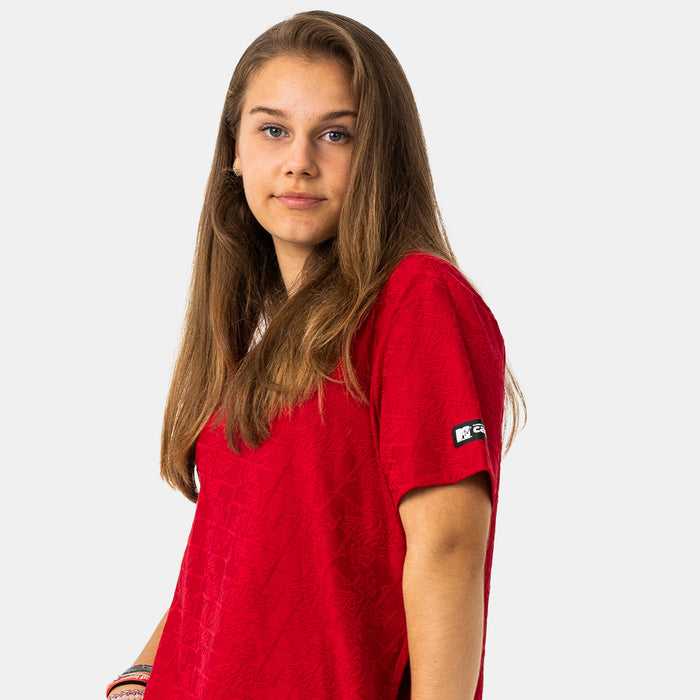 Capelli MTV WOMEN'S PUSH IT JACQUARD BOXY TEE Collegiate Red