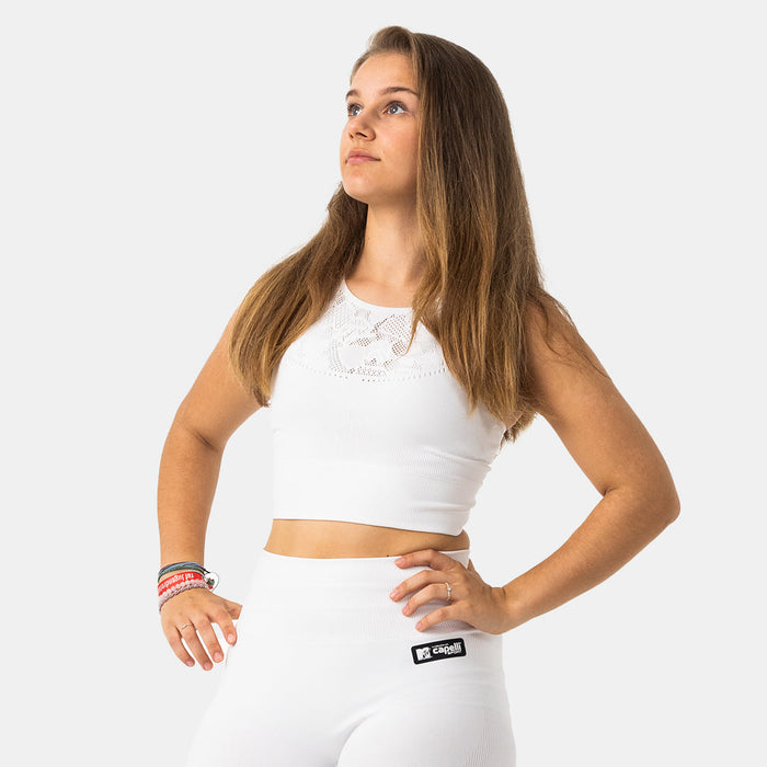 Capelli MTV WOMEN'S SPORTY SCULPT LONGLINE SEAMLESS BRA Off White