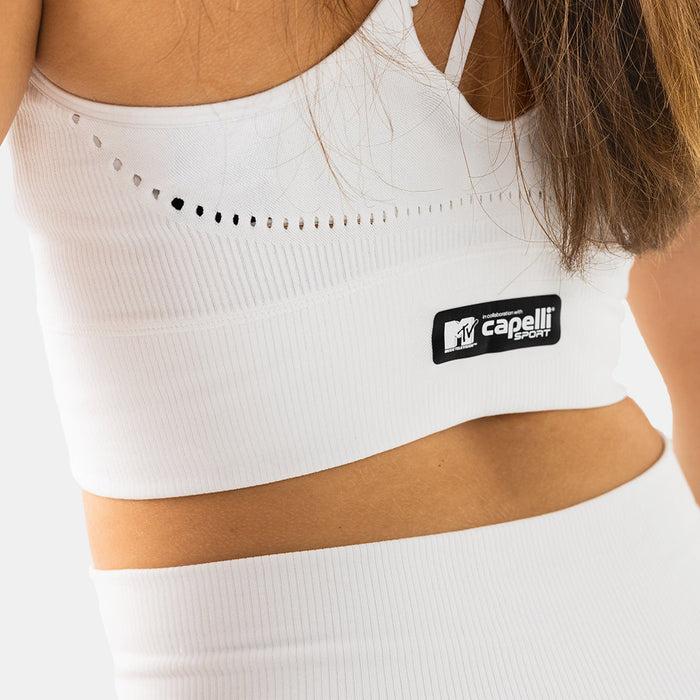 Capelli MTV WOMEN'S SPORTY SCULPT LONGLINE SEAMLESS BRA Off White