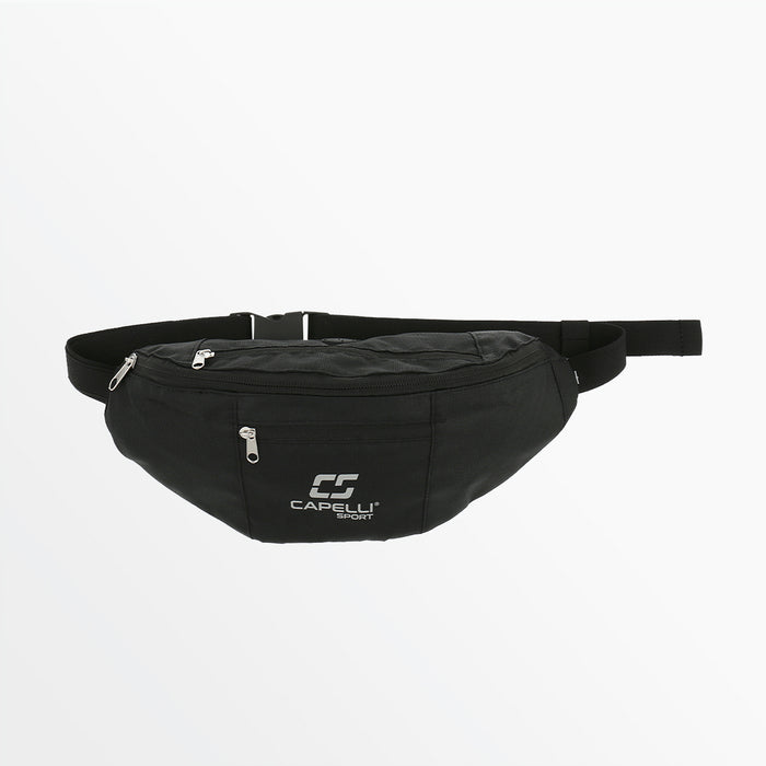 capelli WAIST PACK WITH ZIPPERED POCKED AND REFLECTIVE ACCENTS Black