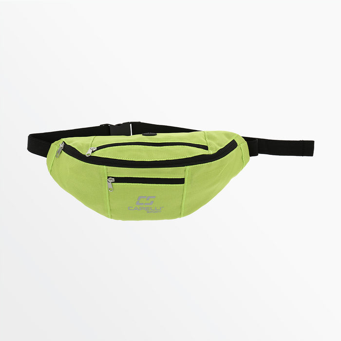 capelli WAIST PACK WITH ZIPPERED POCKED AND REFLECTIVE ACCENTS Neon Green