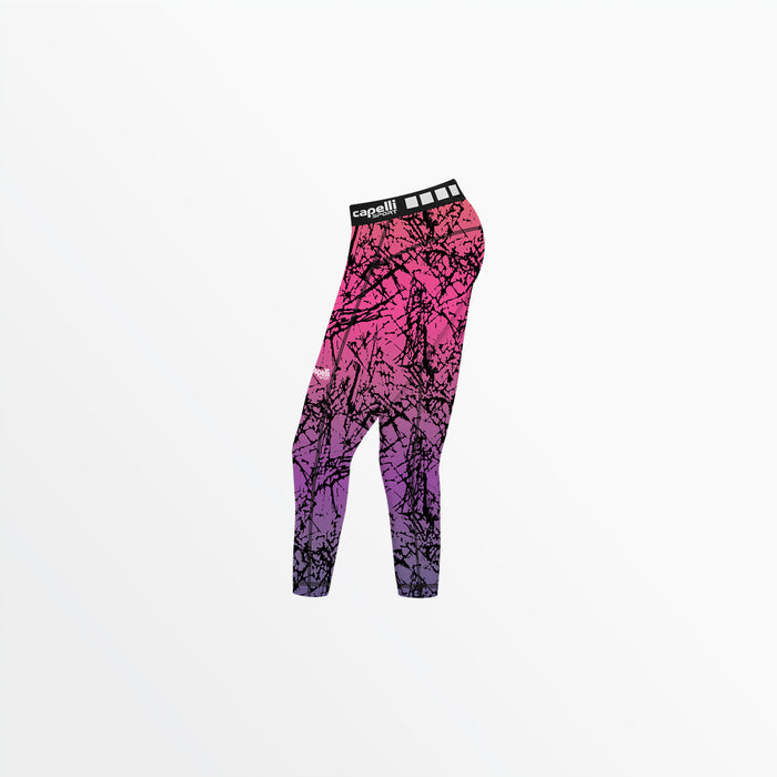 Capelli WOMEN'S 3/4 DISTRESSED OMBRE PERFORMANCE TIGHTS Neon Pink