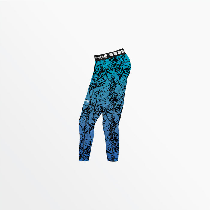 Capelli WOMEN'S 3/4 DISTRESSED OMBRE PERFORMANCE TIGHTS Turquoise