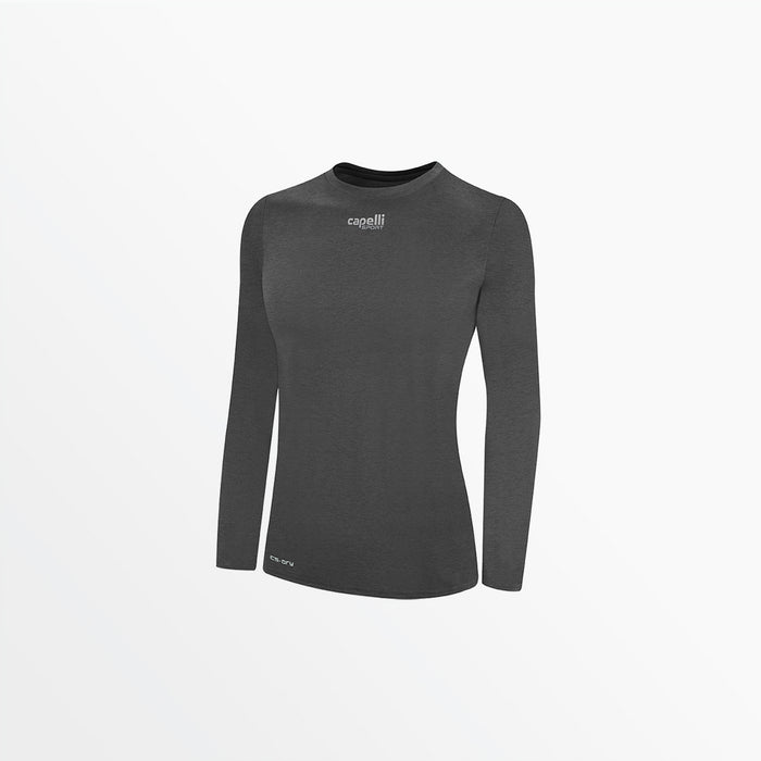 Capelli WOMEN'S BASICS CREW NECK LONG SLEEVE POLY TEE