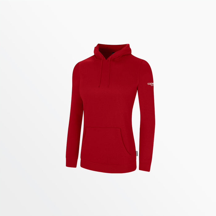 capelli WOMEN'S BASICS FLEECE PULLOVER HOODIE WITH SLEEVE LOGO Red