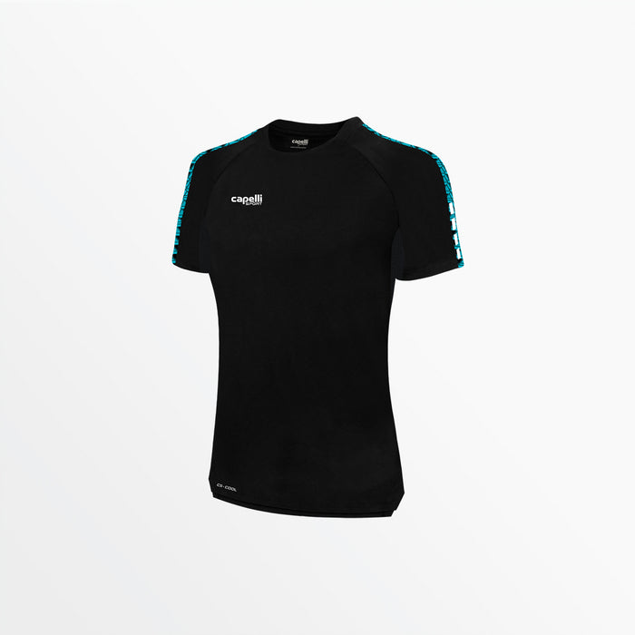 capelli WOMEN'S BASICS ⅠⅠ TRI SHORT SLEEVE TOP Black Turquoise