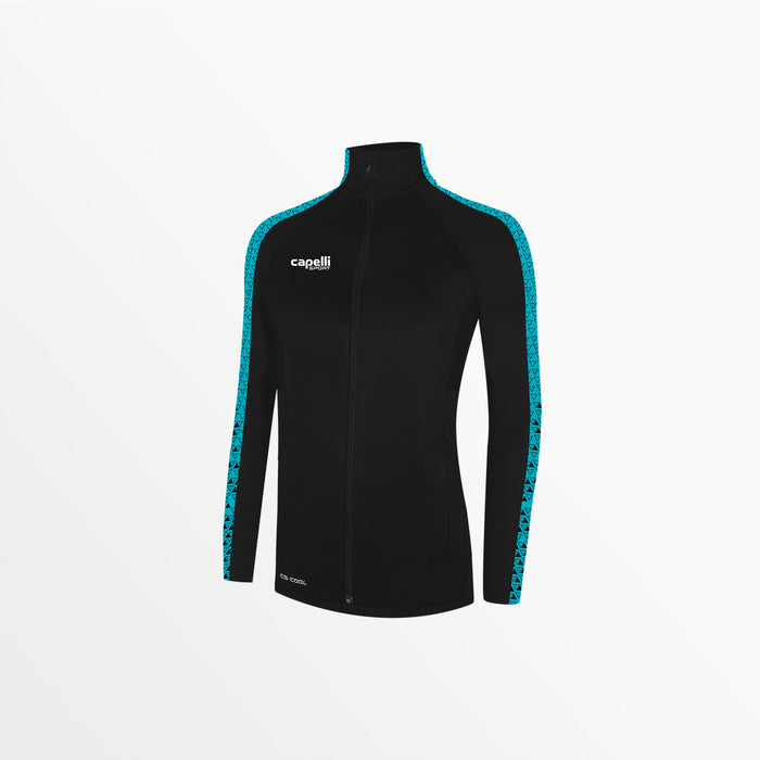 capelli WOMEN'S BASICS ⅠⅠ TRI TRAINING JACKET Black Turquoise
