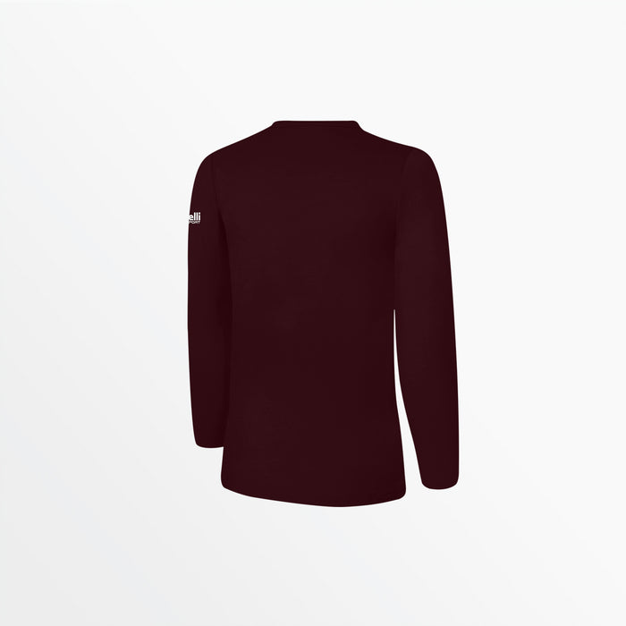 Capelli WOMEN'S BASICS LONG SLEEVE COTTON TEE Maroon