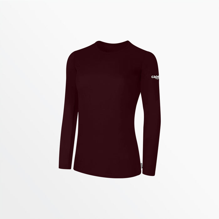 capelli WOMEN'S BASICS LONG SLEEVE COTTON TEE Maroon