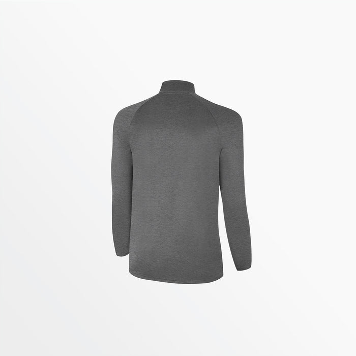 Capelli WOMEN'S BASICS THERMA FLEECE WOVEN FRONT 1/4 ZIP Dark Heather Grey