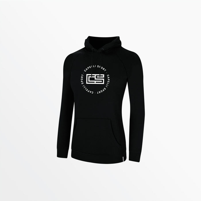 capelli WOMEN'S CIRCLE MONOGRAM PULLOVER HOODIE Black