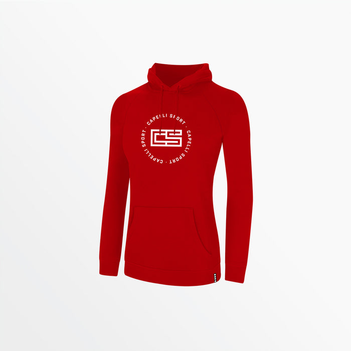 capelli WOMEN'S CIRCLE MONOGRAM PULLOVER HOODIE Red