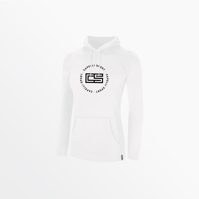 capelli WOMEN'S CIRCLE MONOGRAM PULLOVER HOODIE White