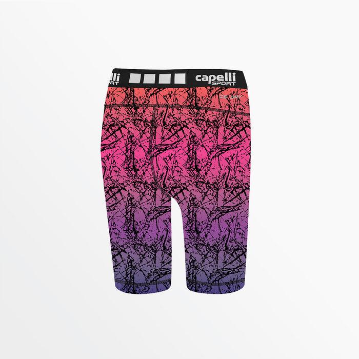 Capelli WOMEN'S DISTRESSED OMBRE BIKER SHORTS Neon Pink