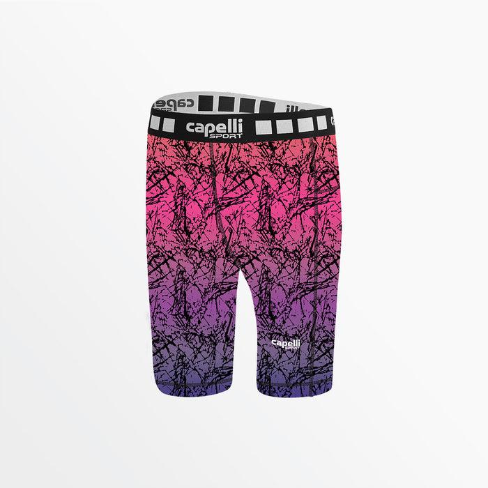 capelli WOMEN'S DISTRESSED OMBRE BIKER SHORTS Neon Pink