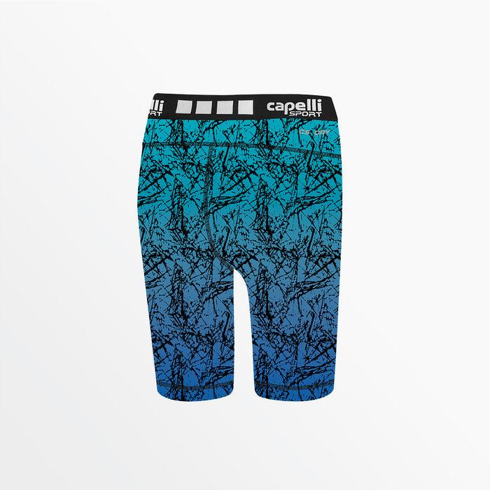 Capelli WOMEN'S DISTRESSED OMBRE BIKER SHORTS Turquoise