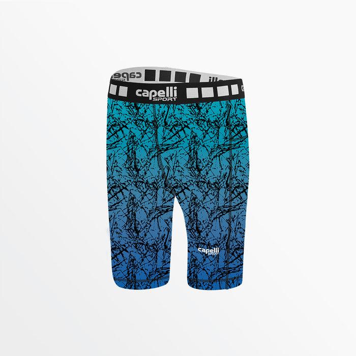 capelli WOMEN'S DISTRESSED OMBRE BIKER SHORTS Turquoise