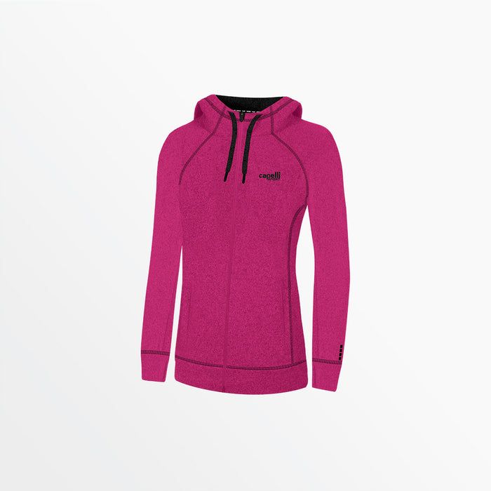 capelli WOMEN'S ESSENTIAL HEATHER ZIP UP HOODIE Heather Pink