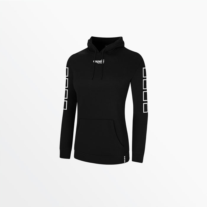 capelli WOMEN'S FLEECE PULLOVER HOODIE WITH LOGO AND 4 CUBE SLEEVES