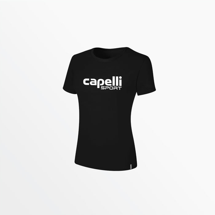 capelli WOMEN'S LOGO TEE W OVERSIZED CENTER LOGO Black