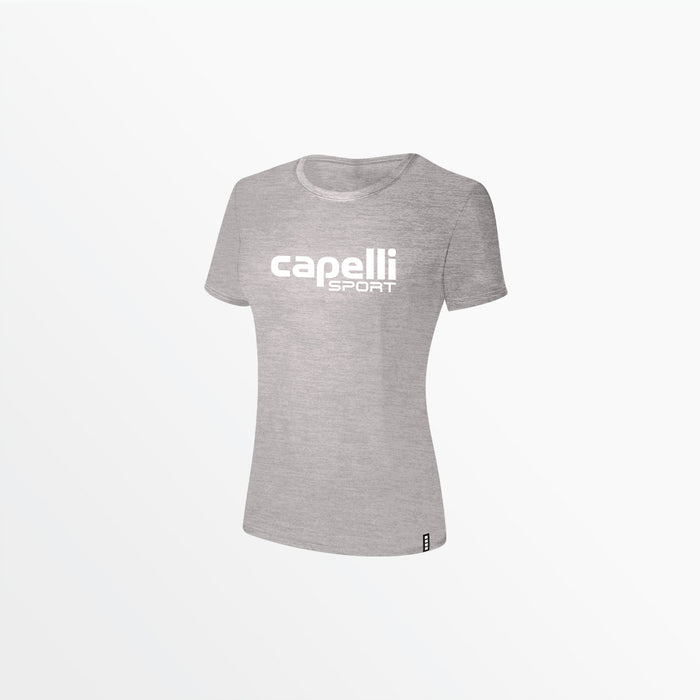 capelli WOMEN'S LOGO TEE W OVERSIZED CENTER LOGO Light Heather Grey