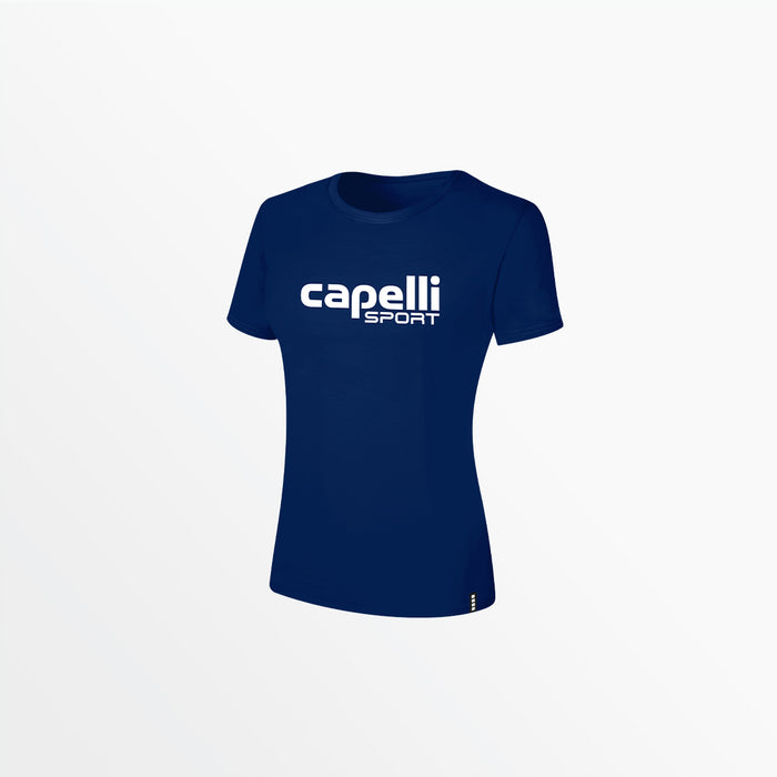 capelli WOMEN'S LOGO TEE W OVERSIZED CENTER LOGO Navy