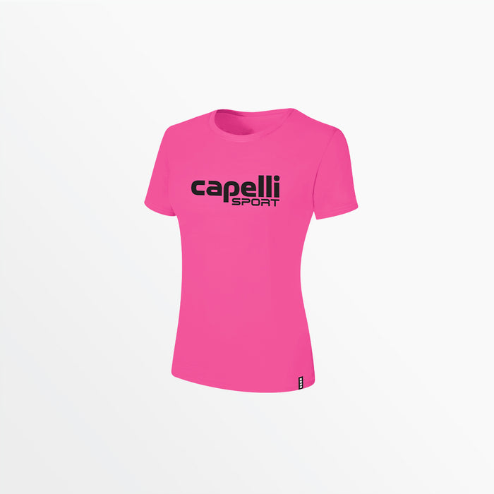capelli WOMEN'S LOGO TEE W OVERSIZED CENTER LOGO Pink