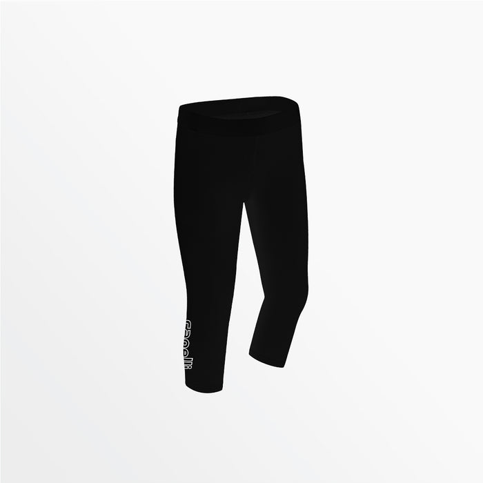 capelli WOMEN'S MID RISE LOGO 3/4 COTTON LEGGINGS Black