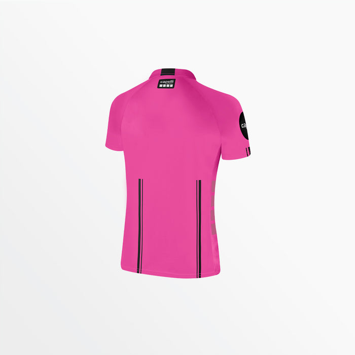 Capelli WOMEN'S OFFICIAL REFEREE 1/4 ZIP SHORT SLEEVE JERSEY Referee Pink