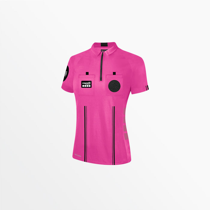 capelli WOMEN'S OFFICIAL REFEREE 1/4 ZIP SHORT SLEEVE JERSEY Referee Pink