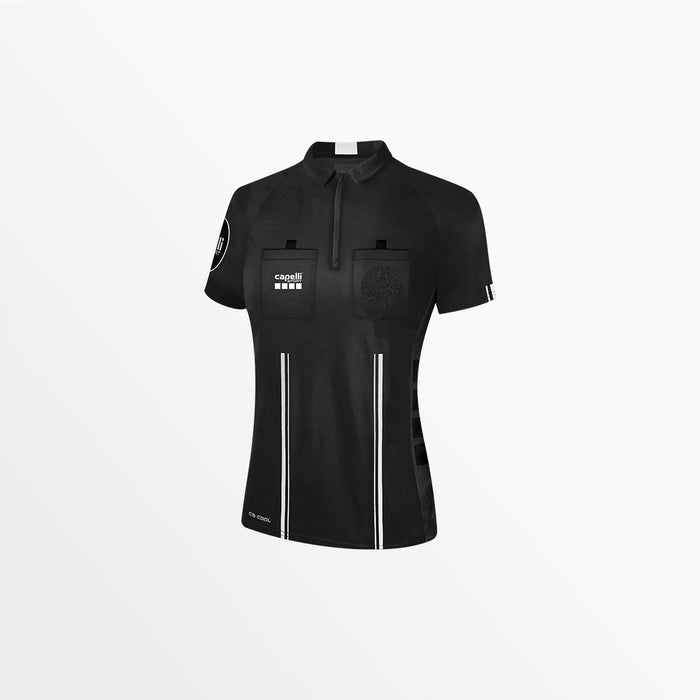 capelli WOMEN'S OFFICIAL REFEREE 1/4 ZIP SHORT SLEEVE JERSEY Black