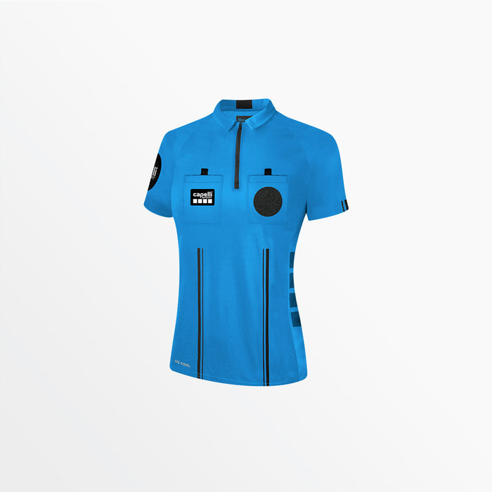 capelli WOMEN'S OFFICIAL REFEREE 1/4 ZIP SHORT SLEEVE JERSEY Referee Blue