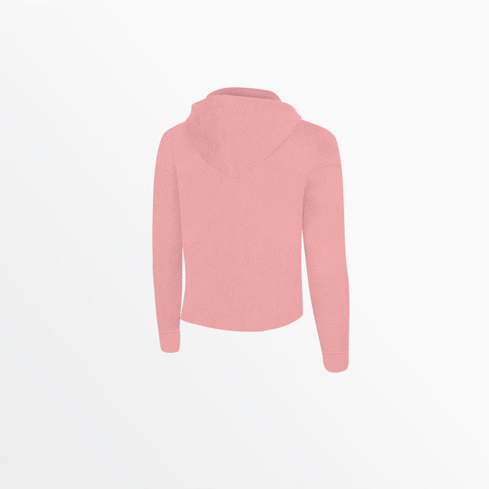 Capelli WOMEN'S SHERPA CROPPED PULLOVER HOODIE Blush